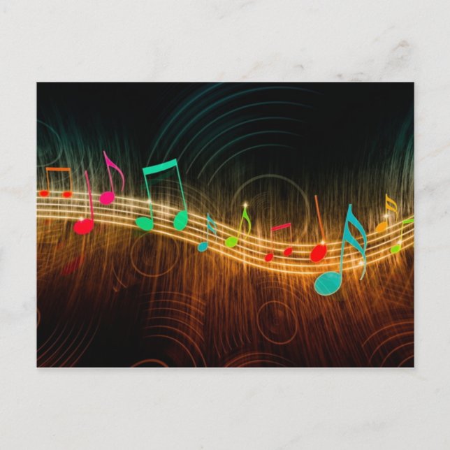 Musical Notes Design Postcard (Front)