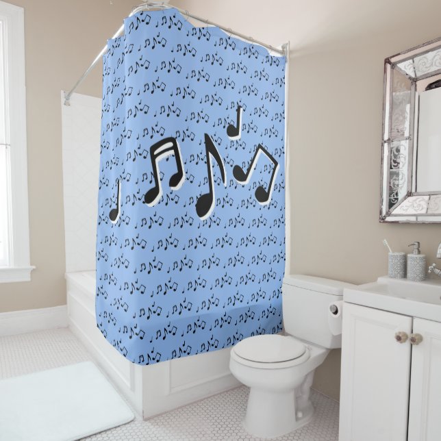 Musical Notes Design Shower Curtain (In Situ)