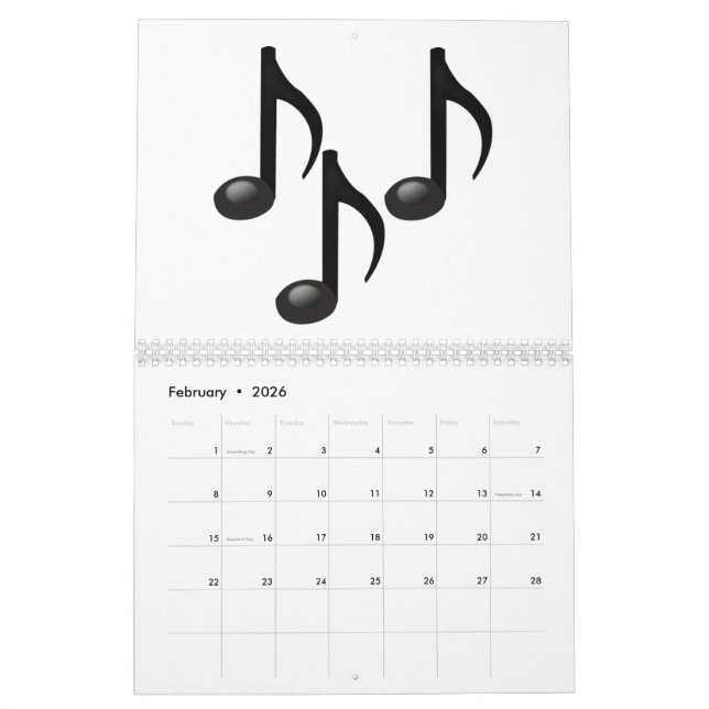 Musical Notes - Emoji Calendar (Feb 2026)