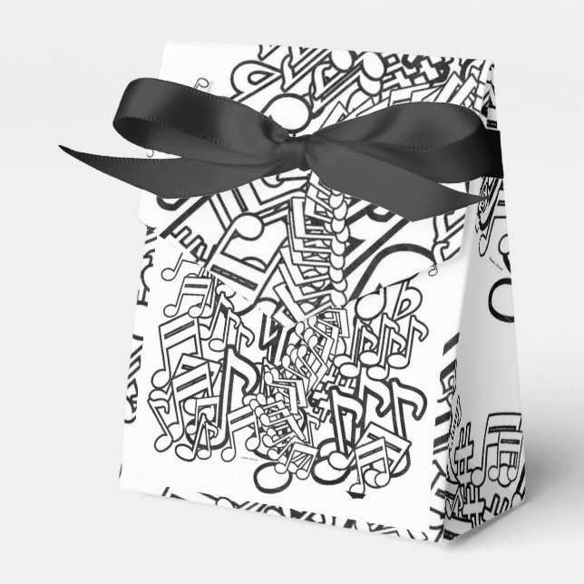 MUSICAL NOTES FAVOUR BOX (Front Side)