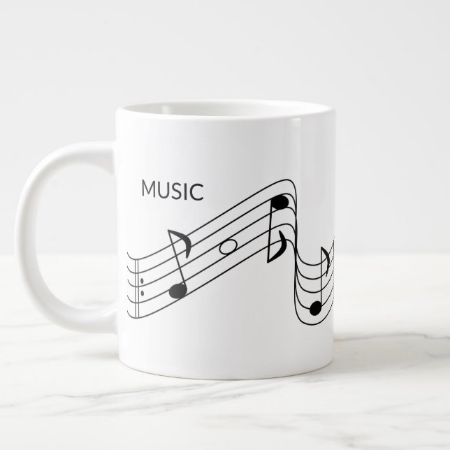 Musical Notes for Music Teacher Large Coffee Mug (Left)