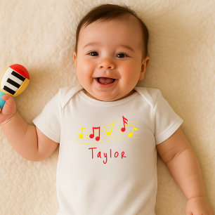 Musical Notes for Your Future Rockstar Baby Bodysuit