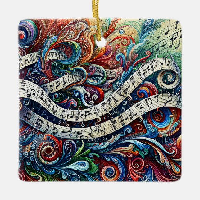 Musical Notes Graffiti Ornament (Front)