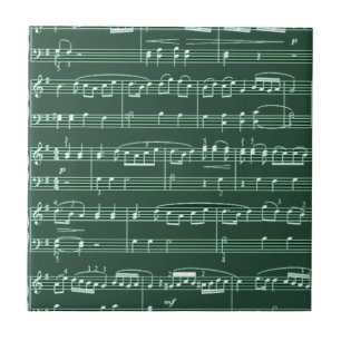 Musical Notes green Tile
