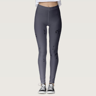 Musical Notes Grey Leggings