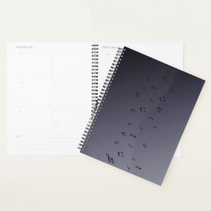 Musical Notes Grey Planner
