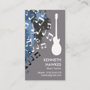 Musical Notes Guitar Riff Musician Business Card