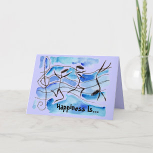 Musical Notes Happiness Is Life Set To Music! Card