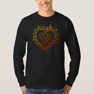 Musical Notes Heart Musician Music School Clef Orc T-Shirt