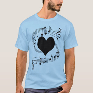 Musical notes heart T-Shirt