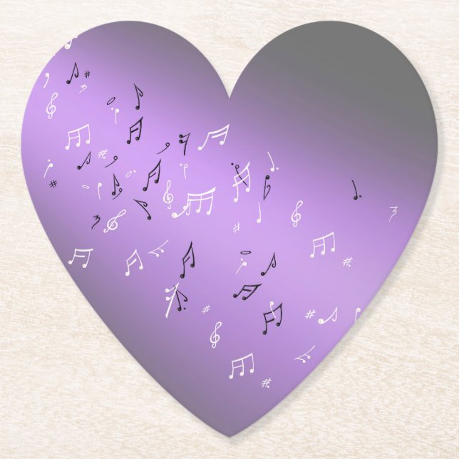 Musical Notes in Moonlight  Paper Coaster (Front)