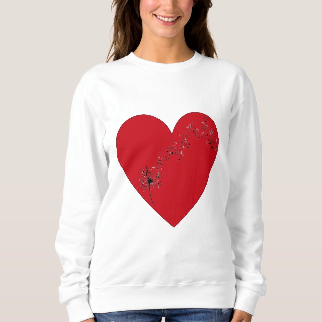 Musical Notes in the heart Sweatshirt (Front)