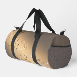 Musical Notes in the Moonlight Golden Brown Duffle Bag