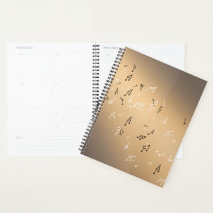 Musical Notes in the Moonlight golden Planner