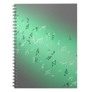 Musical Notes in the Moonlight green Notebook