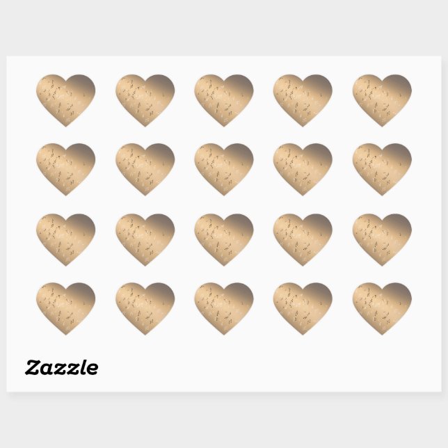 Musical Notes in the Moonlight Heart Sticker (Sheet)