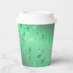 Musical notes in the moonlight  paper cups