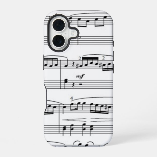 musical notes iPhone 16 case (Back)