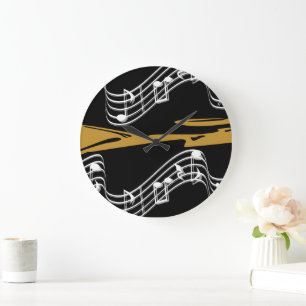 Musical notes large clock