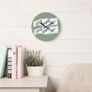 Musical notes large clock
