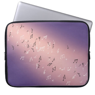 Musical Notes Lilac Moon Laptop Sleeve