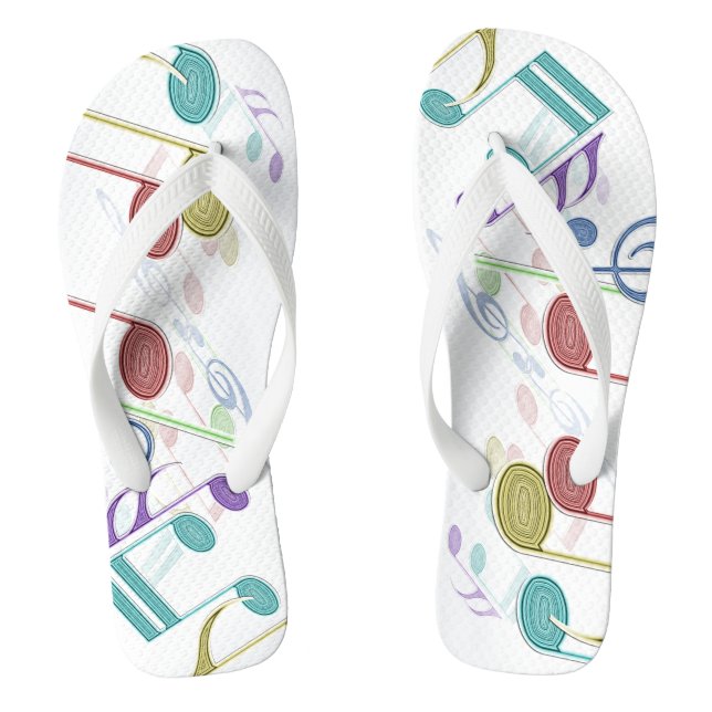 Musical Notes Linear Multicolor Jandals (Footbed)