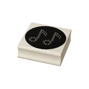Musical notes made of notes in a circle rubber stamp