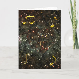Musical Notes Melody Starry Night Blank Notecard