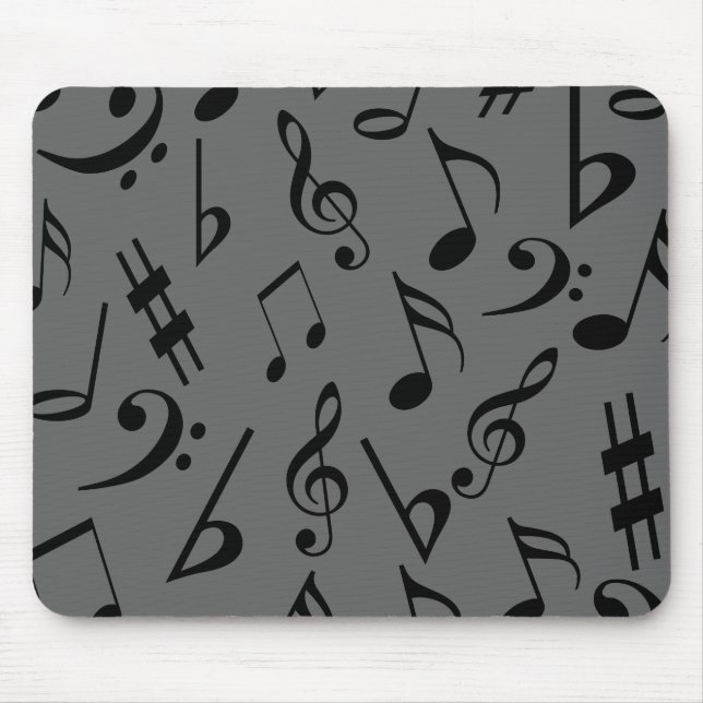 Musical Notes Mousepad - Silver (Front)