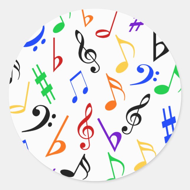 Musical Notes Music Stickers - Multi (Front)