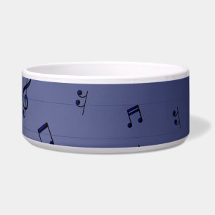 Musical Notes - Navy Ceramic Pet Bowl
