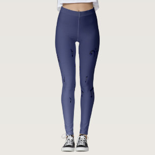 Musical Notes Navy Leggings