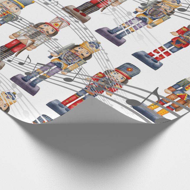 Musical Notes Nutcracker Soldiers  Wrapping Paper (Corner)