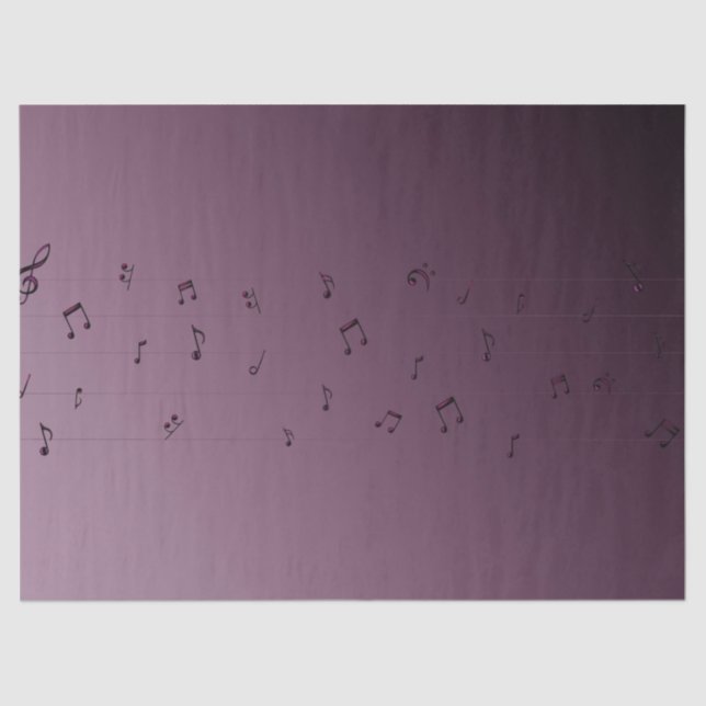 Musical Notes Ombre Mauve  Tissue Paper (Front)
