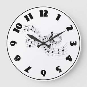 Musical Notes On A Staff Line Clock