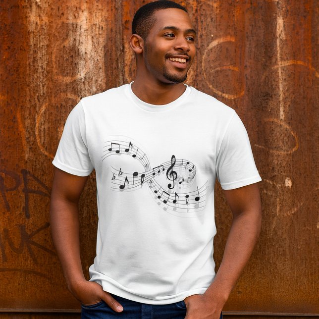 Musical Notes On A Staff Line Mens T-Shirt (Creator Uploaded)