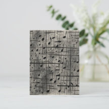 Musical notes on dark charcoal texture