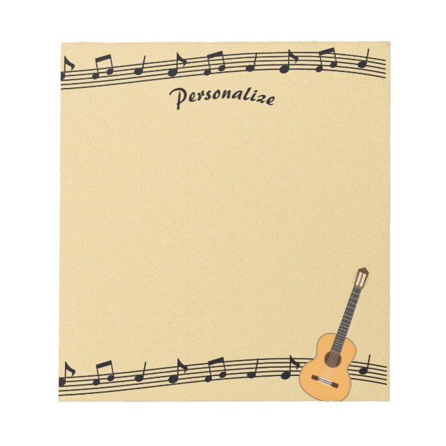 Musical Notes on Sheet Music & Guitar Personalise (Front)