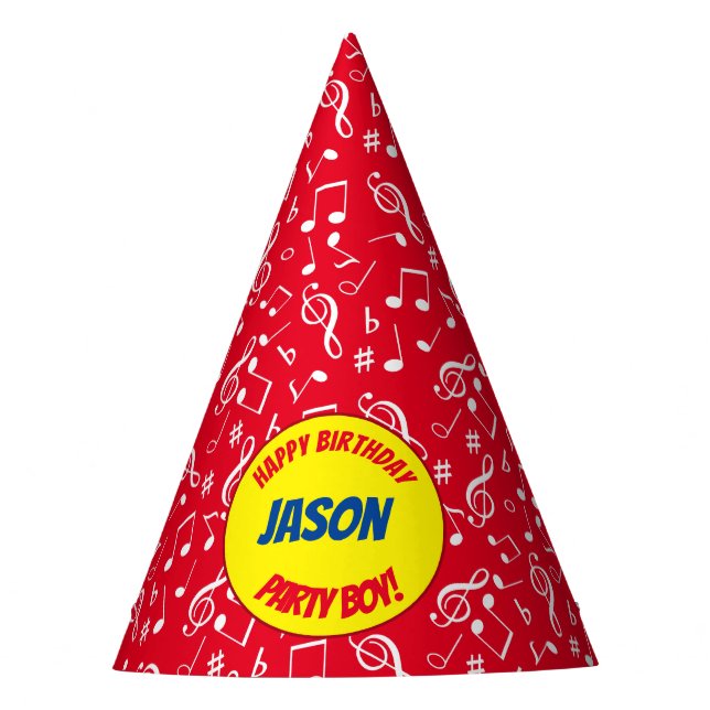 Musical Notes Party Hat (Front)