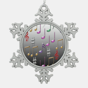 Musical notes pattern christmas ornament