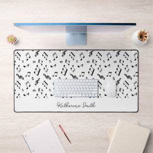 Musical Notes Pattern Personalised Desk Mat