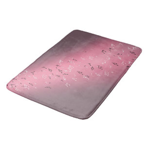 Musical Notes Pink Light Bath Mat