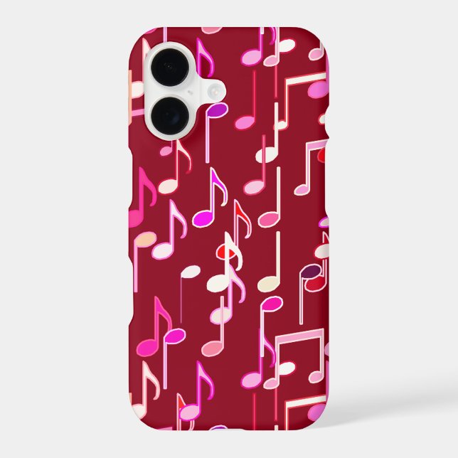 Musical Notes print - burgundy, multi (Back)