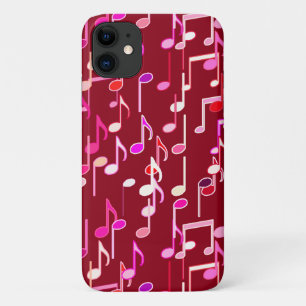 Musical Notes print - burgundy, multi Case-Mate iPhone Case