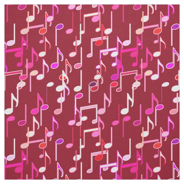 Musical Notes print - burgundy, multi Fabric (Swatch)