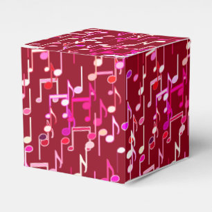 Musical Notes print - burgundy, multi Favour Box