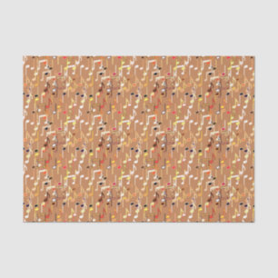 Musical Notes print - Caramel Tan, Multi Tissue Paper