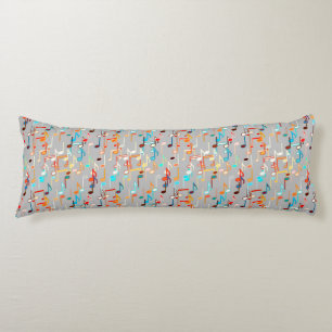 Musical Notes print - Medium Grey, Multi Body Cushion