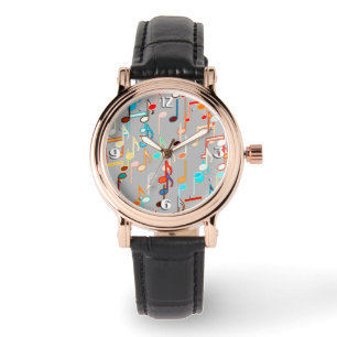 Musical Notes print - Medium Grey, Multi Watch