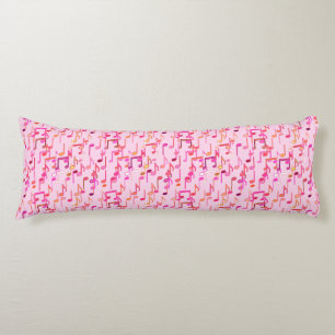 Musical Notes print - pink, multi Body Cushion